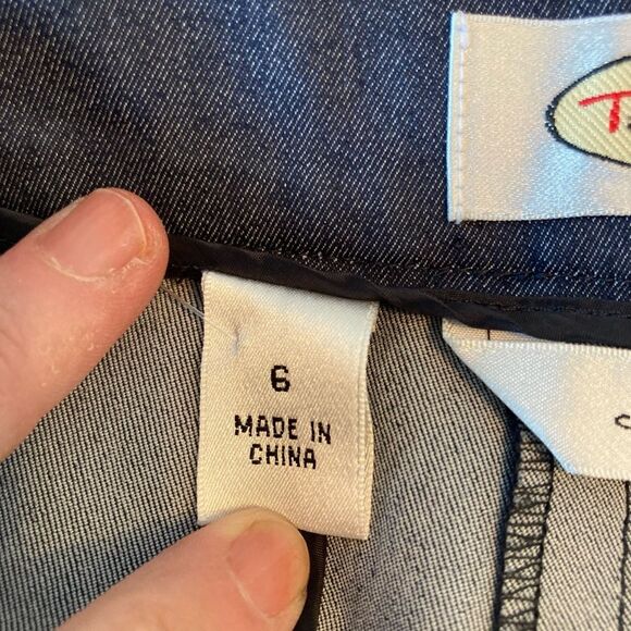 Talbots NWOT dark chambray high waist slim trousers - Picture 8 of 10